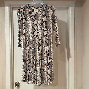 Anthropologie Maeve Snake Print Dress
